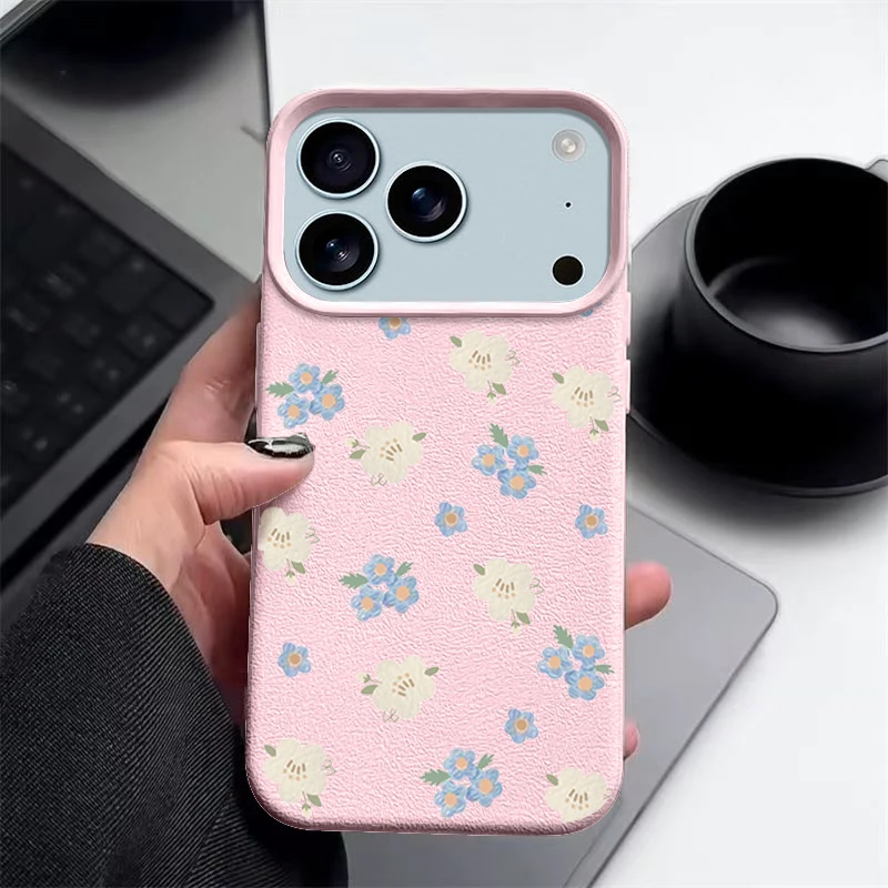 ตัวเลือกสินค้า เคสซิลิโคนนุ่มป้องกันกระแทก iPhone 17/16 Pro Max ลายดอกไม้สวย
