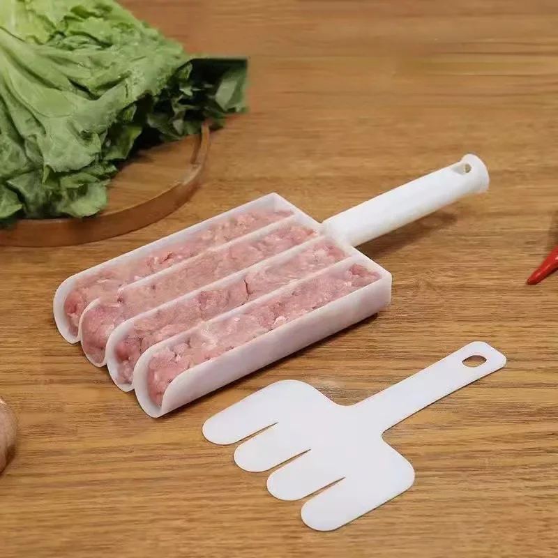 Minced Shrimp-Device Quadruple Mold Meatball Maker Kitchen Squeeze Fish Balls Rice-meat Dumplings Tool Meat & Poultry
