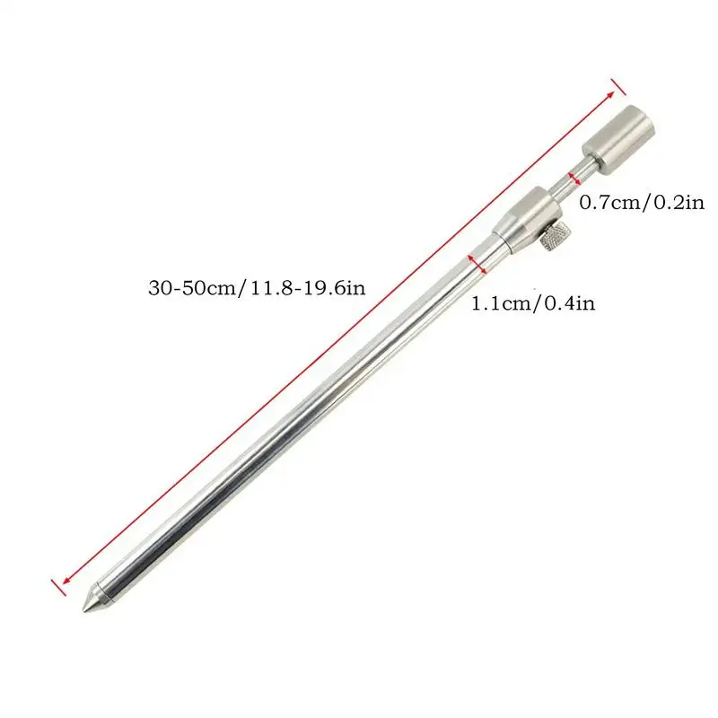 Telescopic Fishing Rod Turret Bracket 11.8-19.7inch Telescopic Ground Support for Fishing Rod Outdoor Tool Gear Stainless Steel