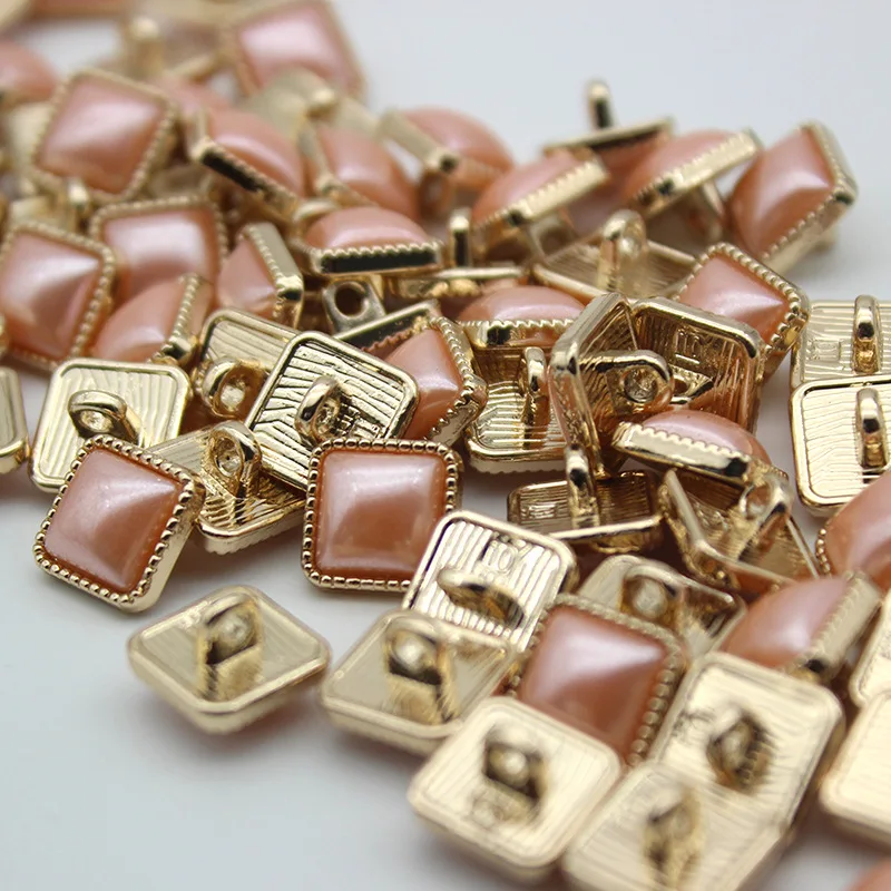 FCXDG 패션 사각 금속 버튼, 10mm 작은 버튼, 셔츠 장식 버튼, 블랙 화이트 가디건 의류, 바느질, 10 개