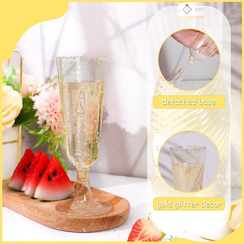 50/25pcs 150ml Disposable Cups Sparkling Champagne Bar Cups Plastic Champagne Flutes Clear Toasting Glasses Weddings Party plastic cups plastic champagne flutes