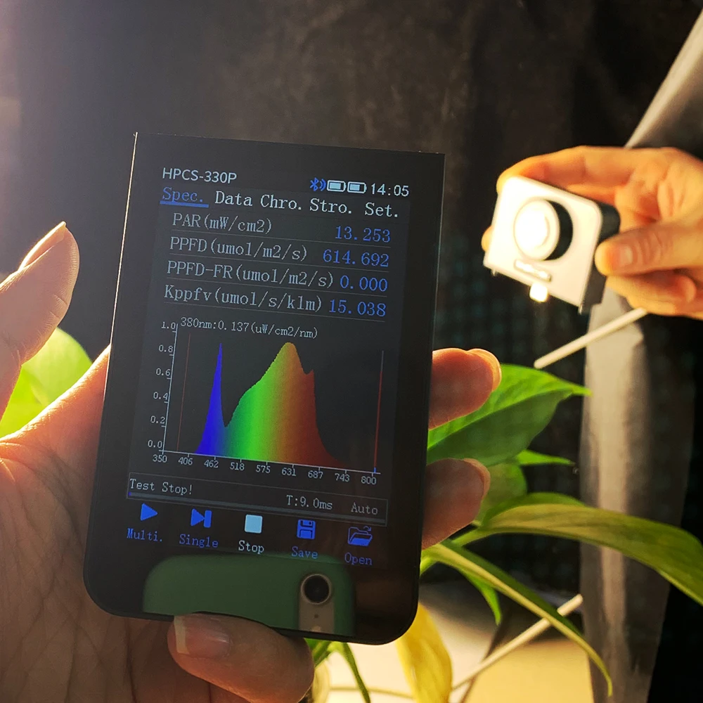 Diy spectrometer Wireless Spectrometer HPCS330P Par Light Meter PPFD Meter for Grow light