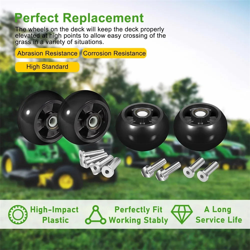 4 Pc AM125172 Deck Wheel Kit for John Deere 48" 54" 60" 72" Deck Lawn Mowers Replace AM125172 Cropper Tool Part Grass Cutter