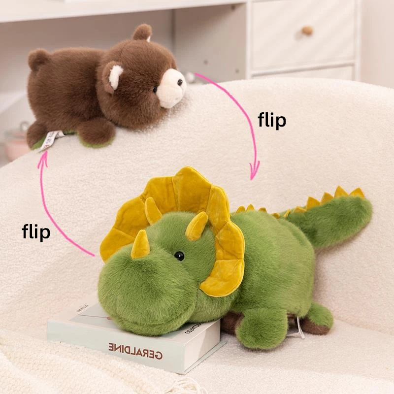 25/40CM Reverse Panda Red Panda Cute Plush Flip-up Double Sided Animal Koala Bear Sloth Soft Plushie Change Pillow for Kids Gift