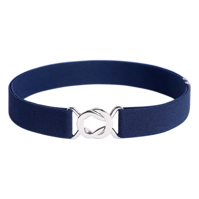Verstellbarer elastischer Stretch-Gürtel, unsichtbarer Gürtel für Damen, Mädchen, Jeans, Hosen, Kleid, 2,5 cm breite Metallring-Schnalle, kein Ärger, kein Signalhorn