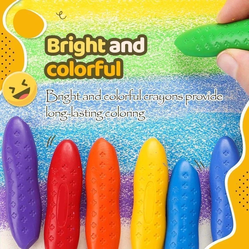 Colorful Peanut Crayons Washable Drawing Set Kids Wax Pencils Oil Pastels Children's Paintbrush Gift Box Graffiti Doodle Toys