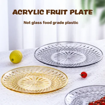 15/20/25 centimetri Piatti di Frutta Acrilico Insalata Piatto Da Dessert Cupcake Espositore Piatto di Biscotti Per Uso Domestico Caramelle Noci Piatto Da Servire 1