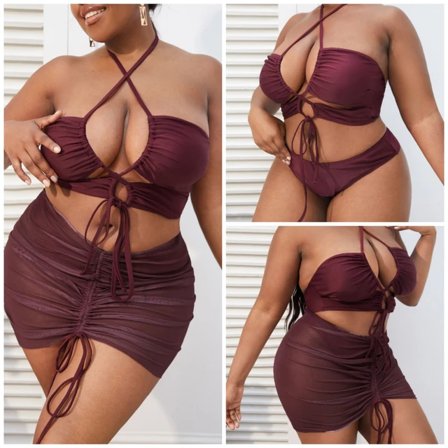 Plus Size Sports Bikinis Swimsuit Women 2023 Swimwear Push Up Boyshorts  Swimdress 3 Piece Mesh Bathing Suit Hot Spring for Beach - AliExpress