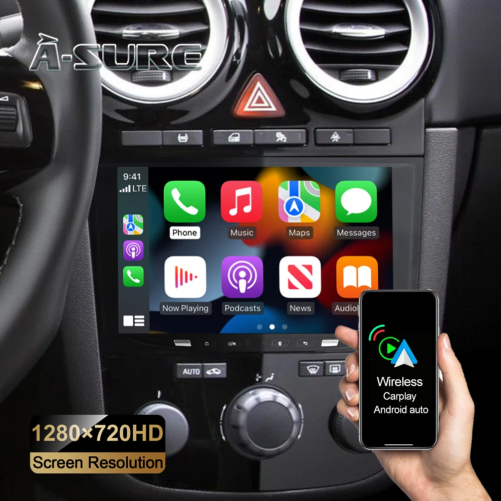 A-Sure 8'' HD Wireless CarPlay Android 11 Car Radio 2+32GB ROM DPS WIFI GPS Navigation For Opel Corsa C D Antara Zafira Astra