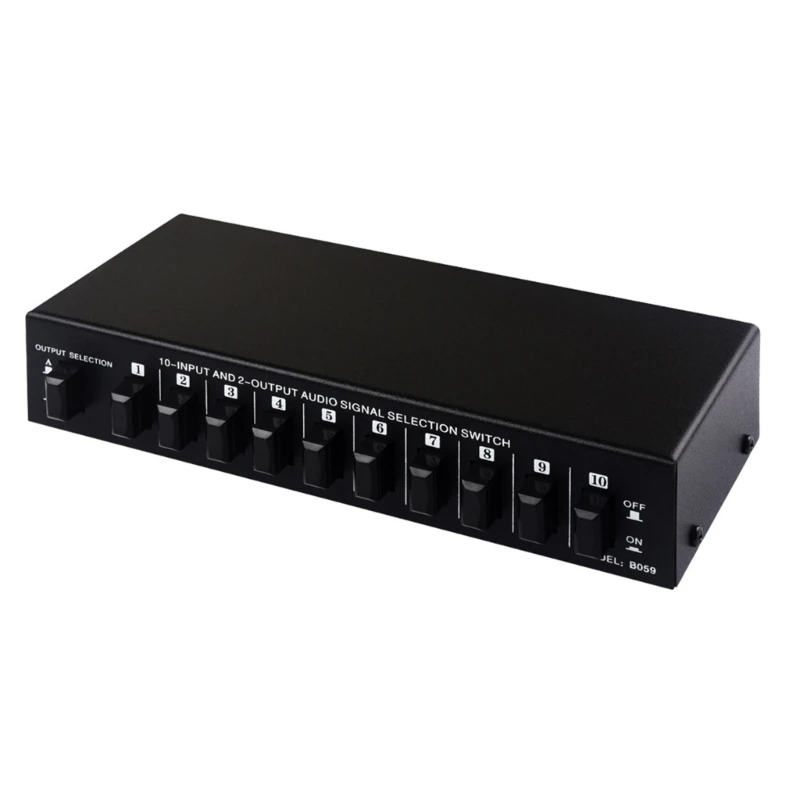 

Flexible Switching Solution for Sound & 10 in 2 out Passive Speaker Sound Source Switcher Distributor