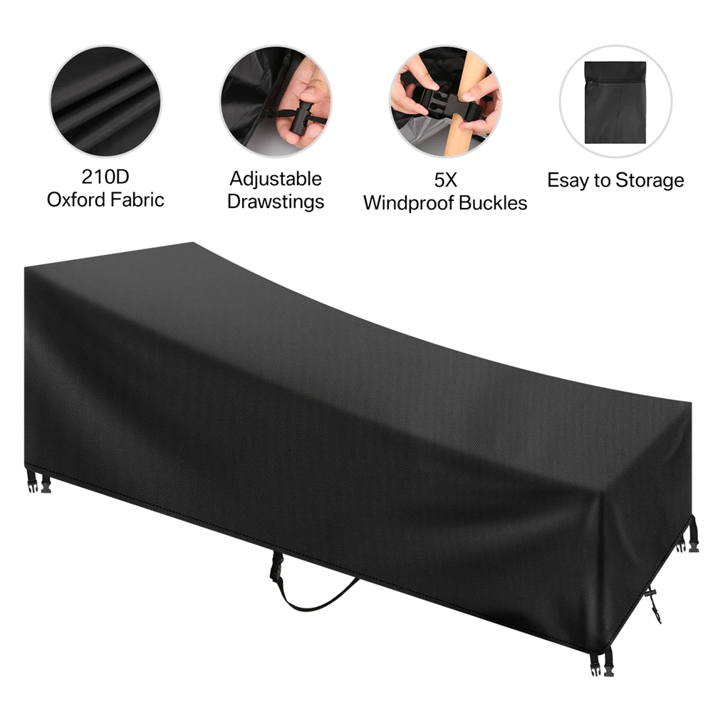 Waterproof Outdoor Chaise Lounge Cover - Durable Weather-Resistant Protective Patio Furniture Shield (1/2 Pack)