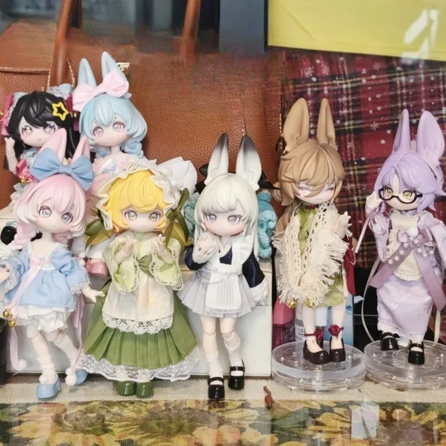 Genuine Jumping Moon Time Rabbit Bjd Doll 12 Points Movable Toy Collectible Blind Box Gift Authentic Inedible Ornaments For Girl 1