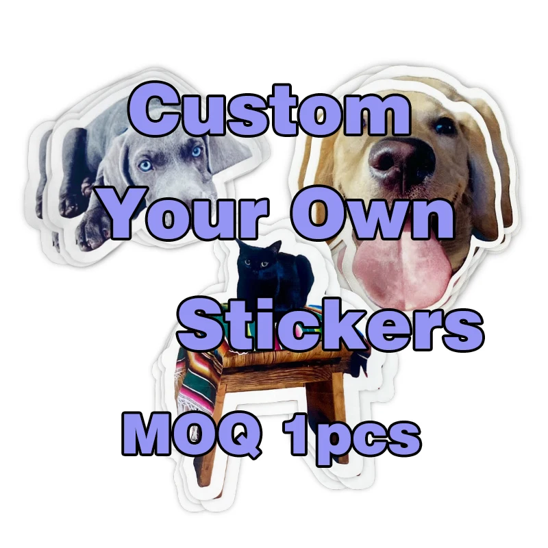 Custom Stickers With Logo Name Waterproof Transparen PVC Die Cut Square Rectangle Vinyl Personalized For Skateboard Car Wedding