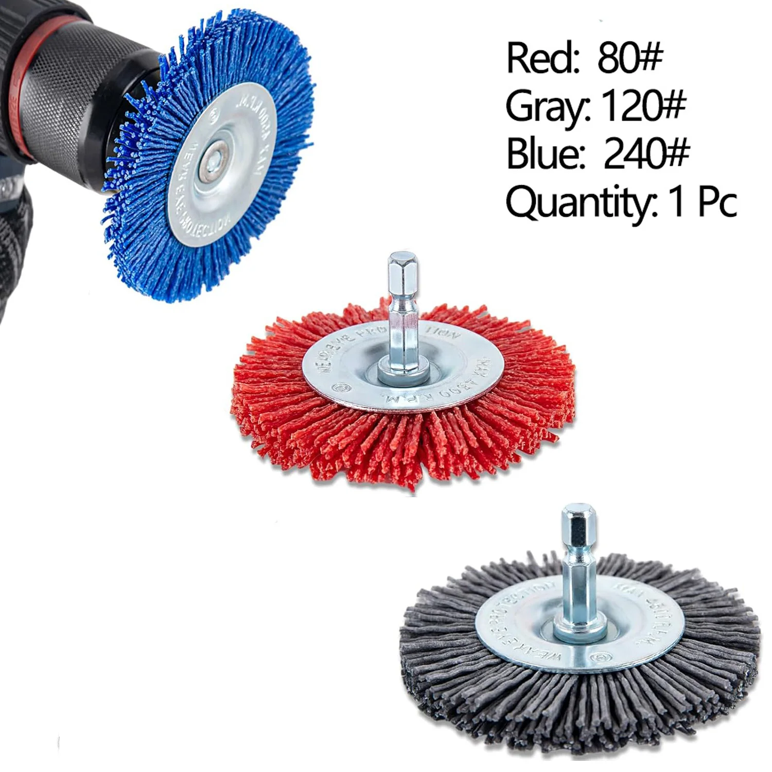 Versatile Nylon Abrasive Wheel Brush with 1/4 Shank for Rust, Corrosion, and Paint Removal