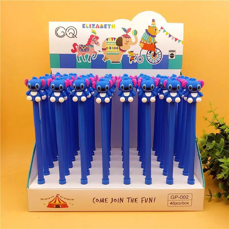 

48pcs Disney Gel Pens Cute Lilo Stitch Mickey Minnie Signature Neutral Pen Roller Ball Pen School Supplies Stationery Wholesale