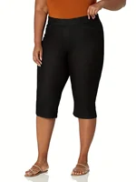 New plus-size women's knitted fabric high-grade pocket design solid color tight casual seven-cent pants in the summer of 2024 - Image 4