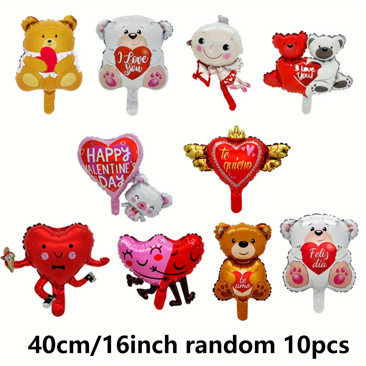10pcs Valentine's Day Love Bear Mini Balloons