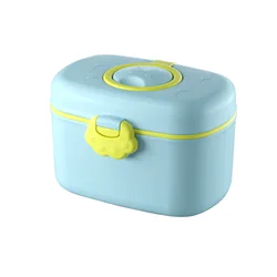 Portable Baby Milk and Snack Storage Container - Ideal for Infant Formula and Toddler Essentials (Blue - S)
