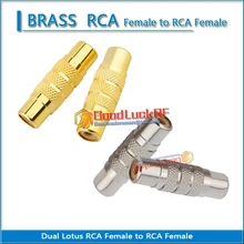 

Dual Lotus RCA Female to RCA Female audio and video connection Brass lotus RF connector extension conversion