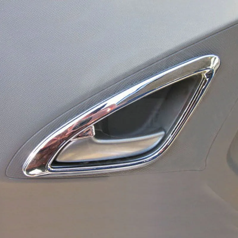 Chevrolet Sail 2010-2014 용 4pcs 내부 도어 핸들 라이트 커버 프레임 스티커 스파크 AVEO ABS