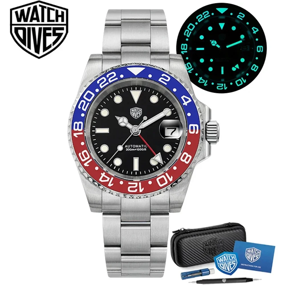 Watchdives reloj WD16760 NH34 Sub GMT para hombre cronografo de acero inoxidable movimiento automatico de zafiro BGW9 luminoso resistente al agua 300m AliExpress