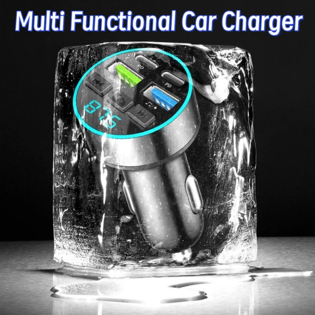 Universal Car Bluetooth Charger with Three Port Fast Charging