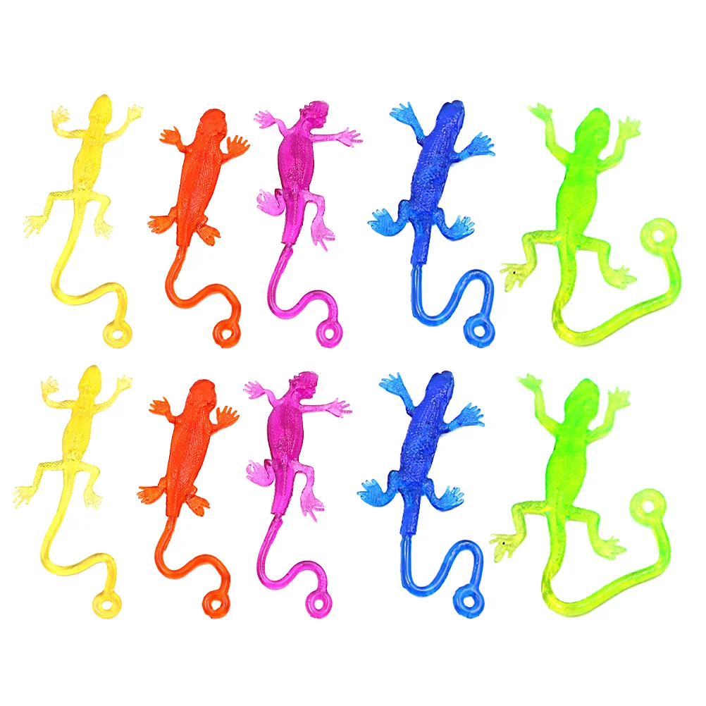 

15pcs Funny Sticky Lizard Toys Stretchable Sticky Toys Children Funny Toys