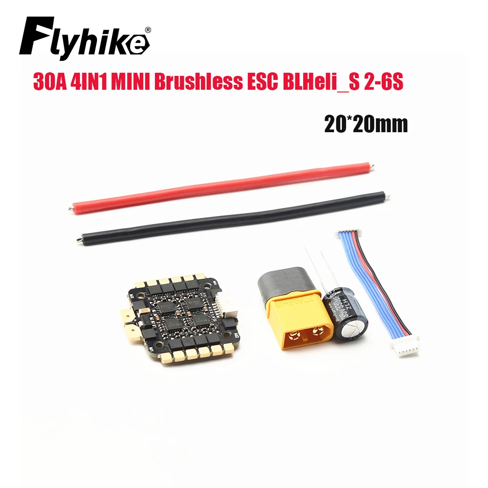 

Special Edition 30A 4IN1 MINI Brushless ESC BLHeli_S 2-6S BEC 5V 6.5g 20x20MM for MINI FPV RC Racing Drone