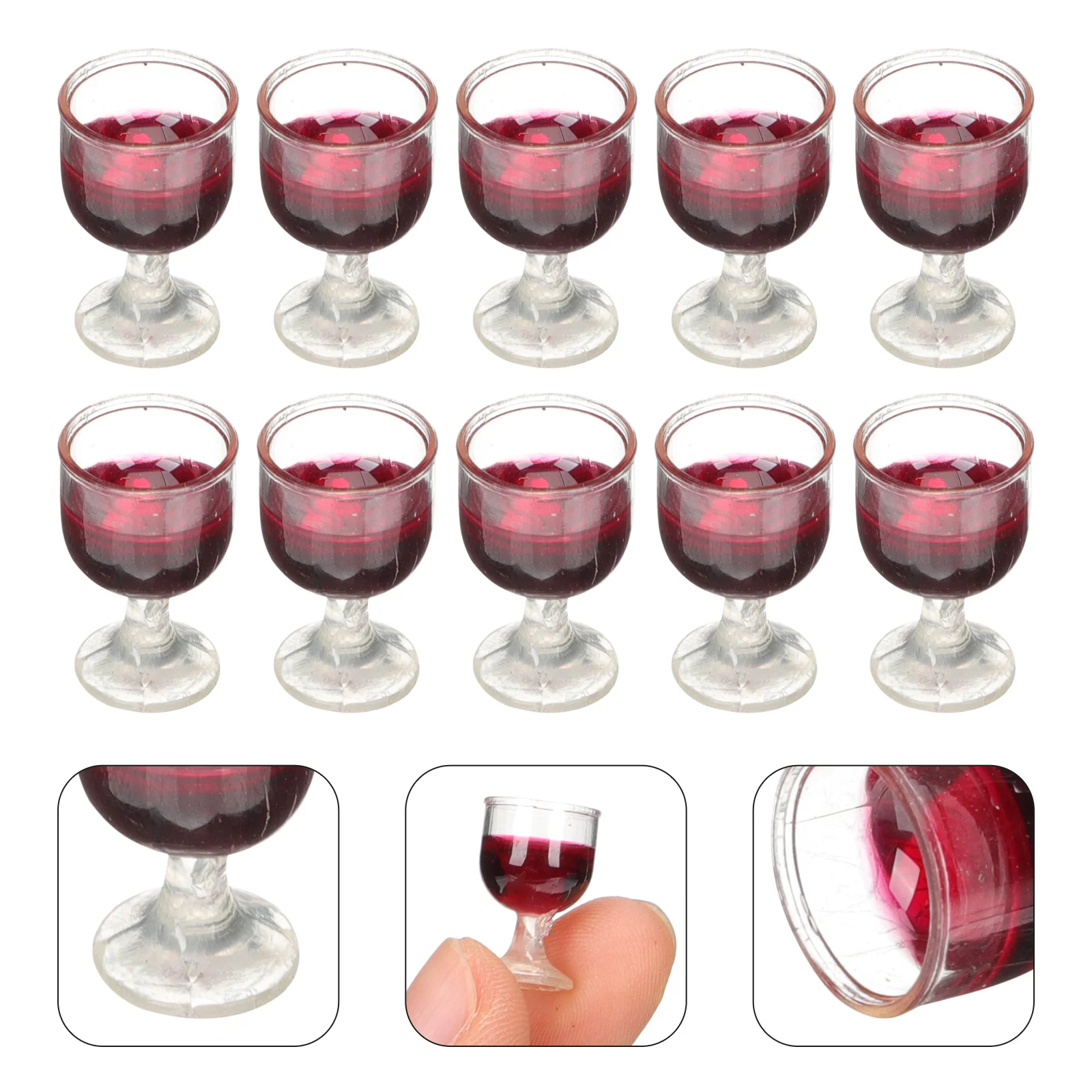 

10 Pcs Dollhouse Glass Micro Food Play Props Dolly Decoration Cocktail Decorative Miniatures Pvc Models