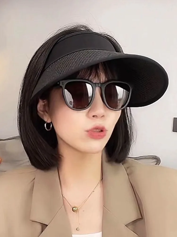 

women's summer cap 2023 Fisherman hat Sun visor Hiking golf Beach outing uv blocking Baseball Ladies Hollow Straw girls hat
