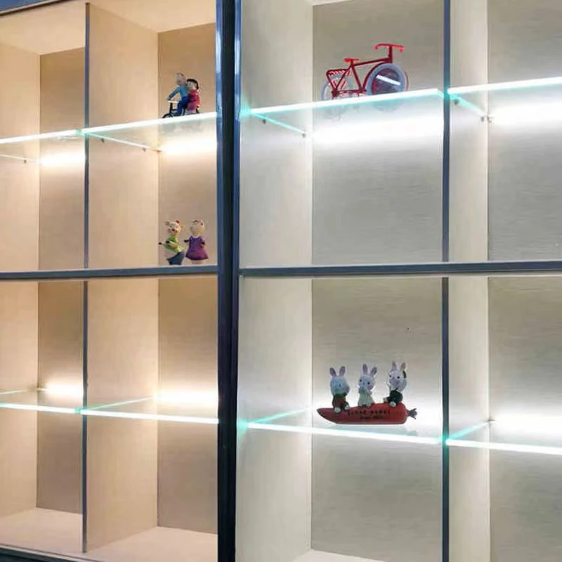 0.5m/1m LED Aluminum Linear Light For Cabinet Bar Foyer Interlayer Showroom Aluminum Profile With 8mm/10mm Glass Shelf Light