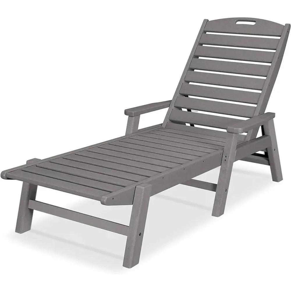 

Chaise Lounge Chair, Slate Grey, Nautical Arms Chaise