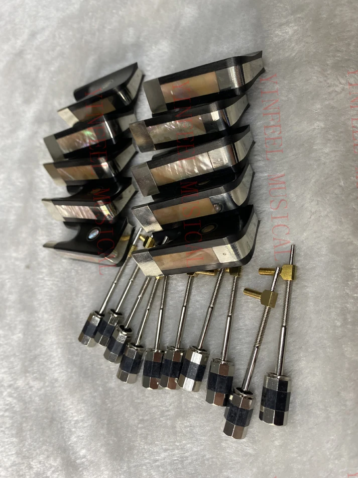 FREE SHIPPING 5PCS Advanced Level Nick-Silver Mounted Ebony Frog for 4/4 Cello Bow