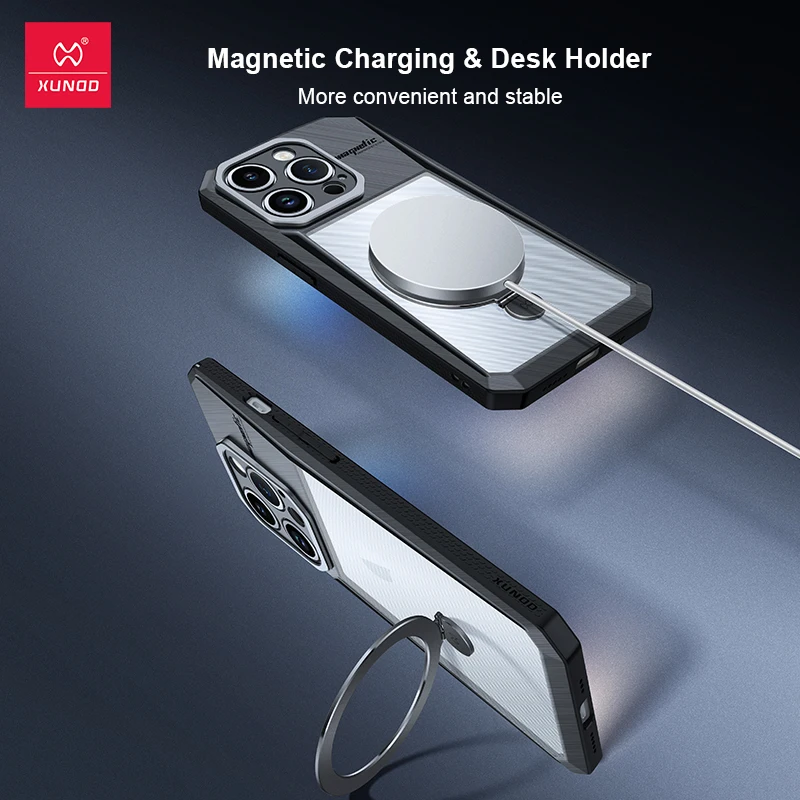 Xundd For iPhone 15 Pro Max For iPhone 14 Pro Max For 15 14 Series Case Magnetic Holder Case Quick Connection & Fast Charging