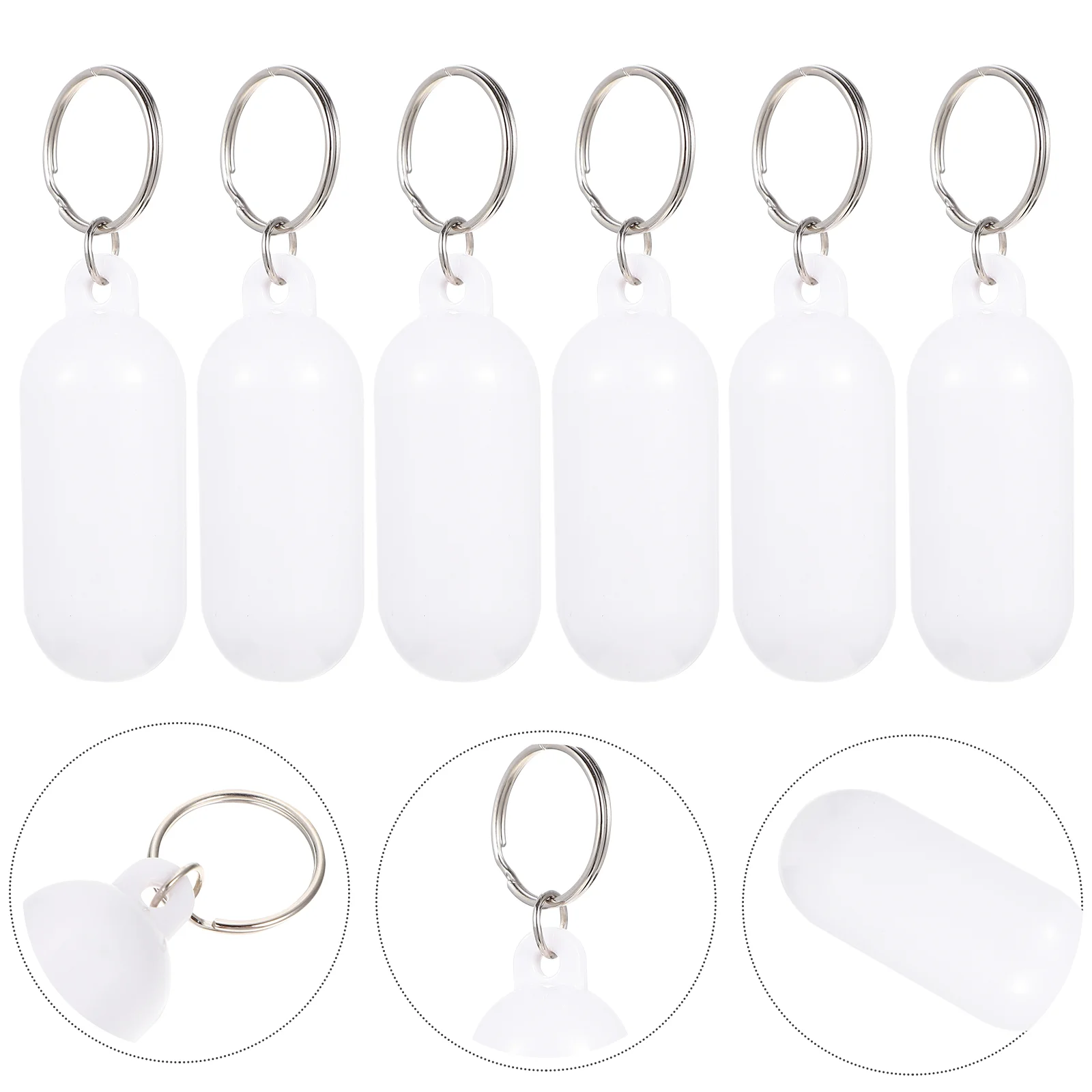 

6 Pcs Floating Key Ring Keychain for Boat Keys Delicate Keyring Rings Fob Bag Keyrings Abs Sailing