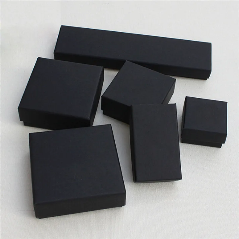

1pcs Jewelry Package Box Black Paper Package Case Ring Necklace Earrings Bracelet Jewelry Gift Box Decor Jewelry Accessories