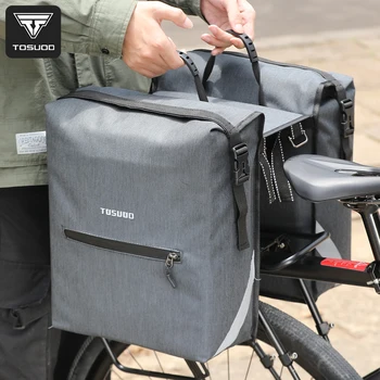 TOSUOD Borsa per sedile posteriore per bicicletta Capacità 28 litri Borse laterali per bici Fiocco di neve Drago Danza Materiale in tessuto Borsa per bici riflettente impermeabile