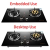 Gas Stove Cooktop Double-Hole Fierce Fire Household Tempered Glass Panel Natural Liquefied 2 Burner Built-in Kitchen Cooker Tool 3