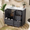 36inch Bathroom Vanity with Sink,  Solid Wood Freestanding Bathroom Vanities with 4 Storage Drawers and Shelf, Soft Closing 2