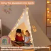 Kids Tent Teepee Tent For Children  Portable Tipi Infantil House For Girl Cabana Boy  Tents Decoration Carpet LED Lights 3