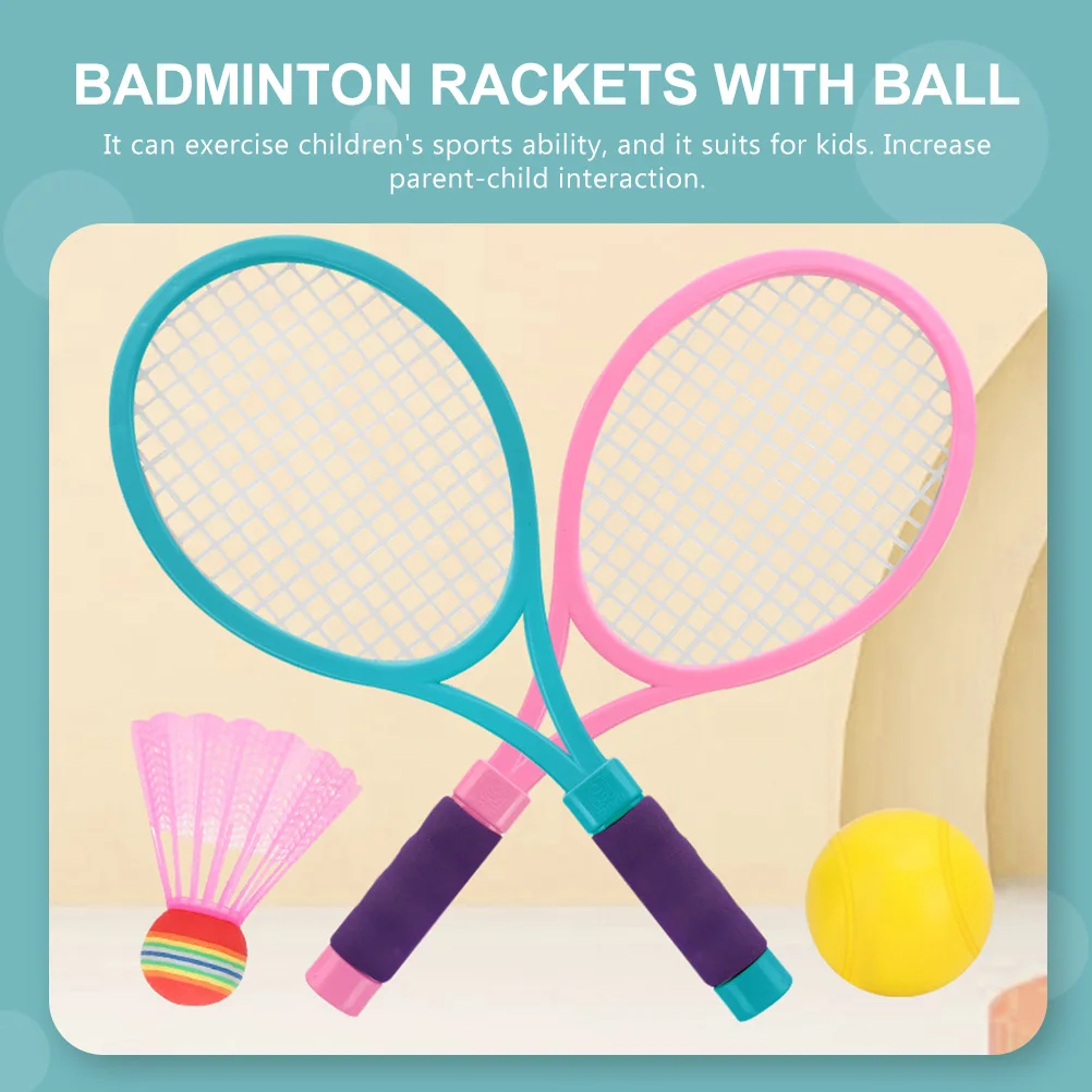 Tennis Racket Tennis Racket Set Tennis Badminton Racket Plastic Bracket Rackets Ball Children Parent-Child Outdoor Badminton Rackets Toys
