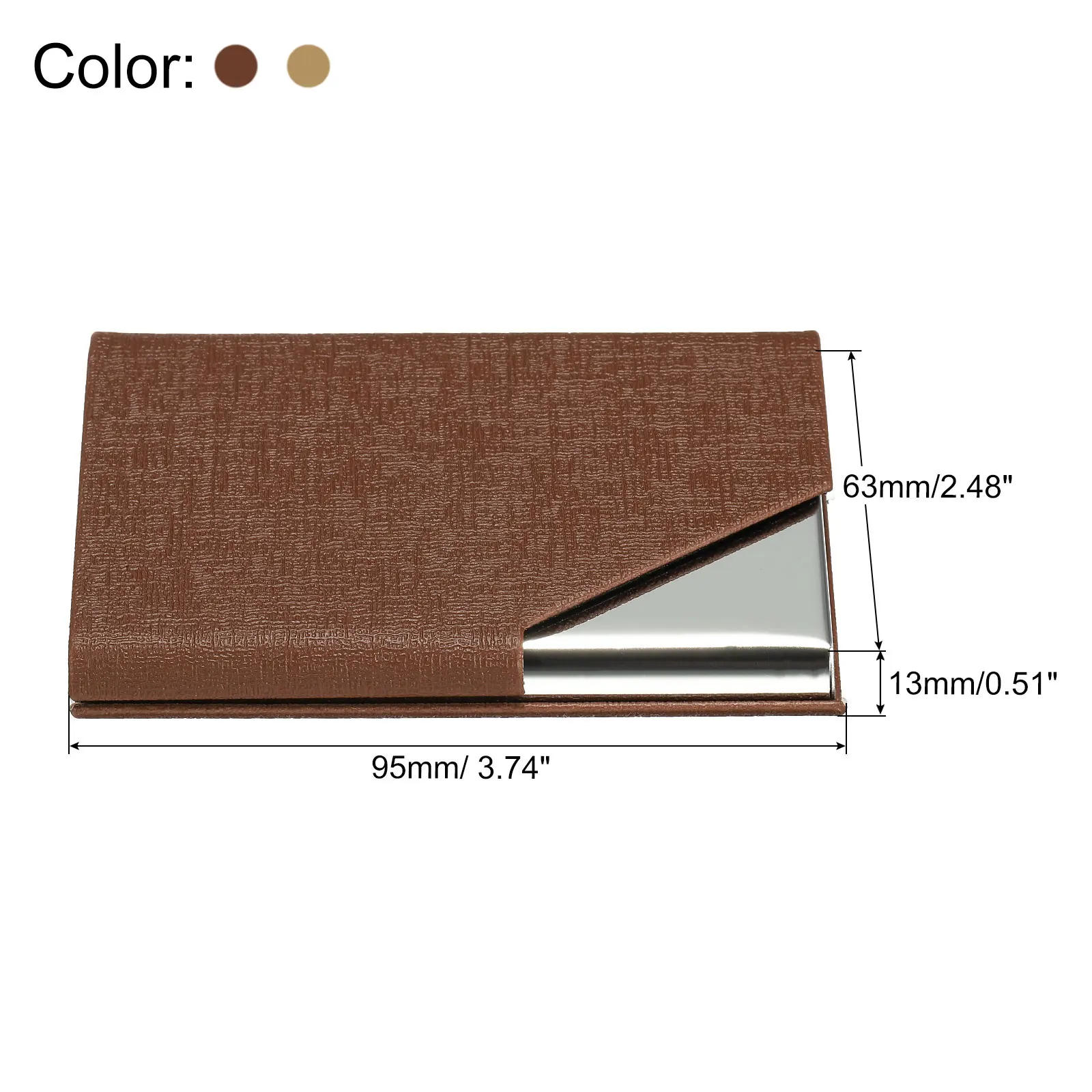 2Pcs Business Card Holder PU Leather Flip Slim Name Cards Protector Case for Women Men Fashion Business ID Credit Card Holder 2