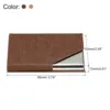 2Pcs Business Card Holder PU Leather Flip Slim Name Cards Protector Case for Women Men Fashion Business ID Credit Card Holder 2