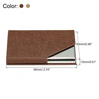 2Pcs Business Card Holder PU Leather Flip Slim Name Cards Protector Case for Women Men Fashion Business ID Credit Card Holder 2