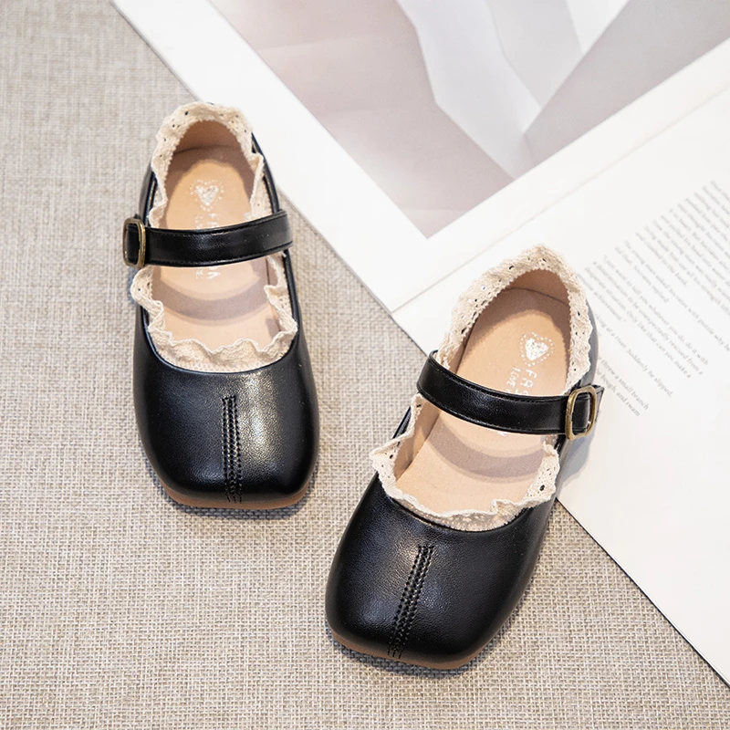 Leather Ballet Flats for Girls Autumn Party Wedding