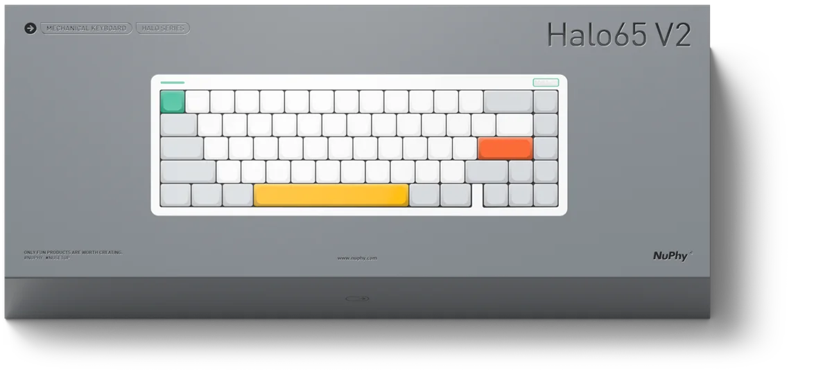 Nuphy Halo65 V2 무선 기계식 키보드(PBT 키캡 포함) 65% 핫스왑 가능 맞춤형 게이밍 키보드 QMK/VIA 가스켓 구조