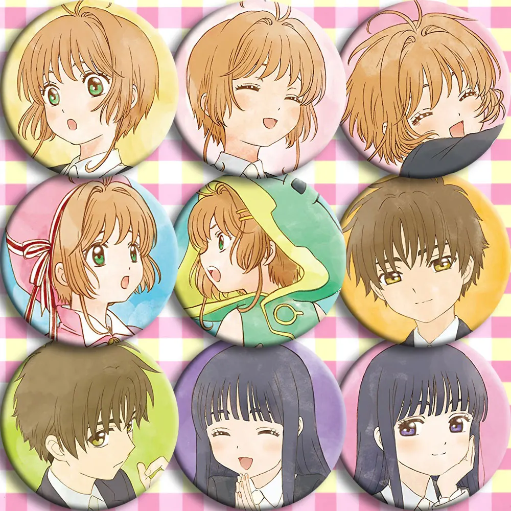 Bсара, карточный каптор, Сакура, прозрачная карточка, Kinomoto Sakura Daidouji Tomoyo Li Syaoran значок Косплея