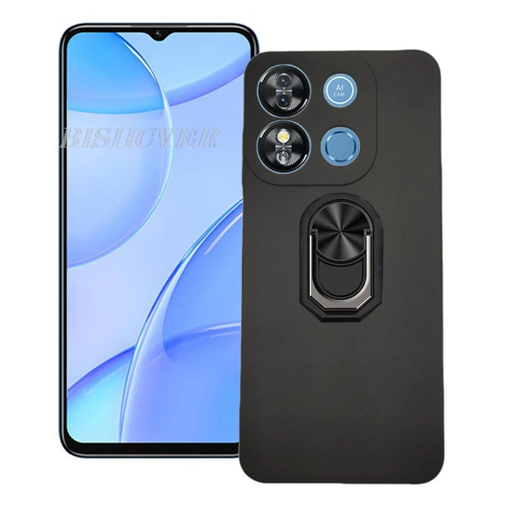 Enhanced Back Ring Holder Bracket Phone Case - Soft TPU Silicone Cover