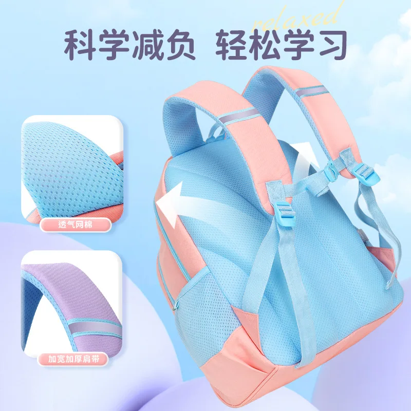 Disney New Frozen School Bags For Girls Elsa Anna Grade 1-3 Primary Student Shoulder Orthopedic Backpack Large Capacity Mochila