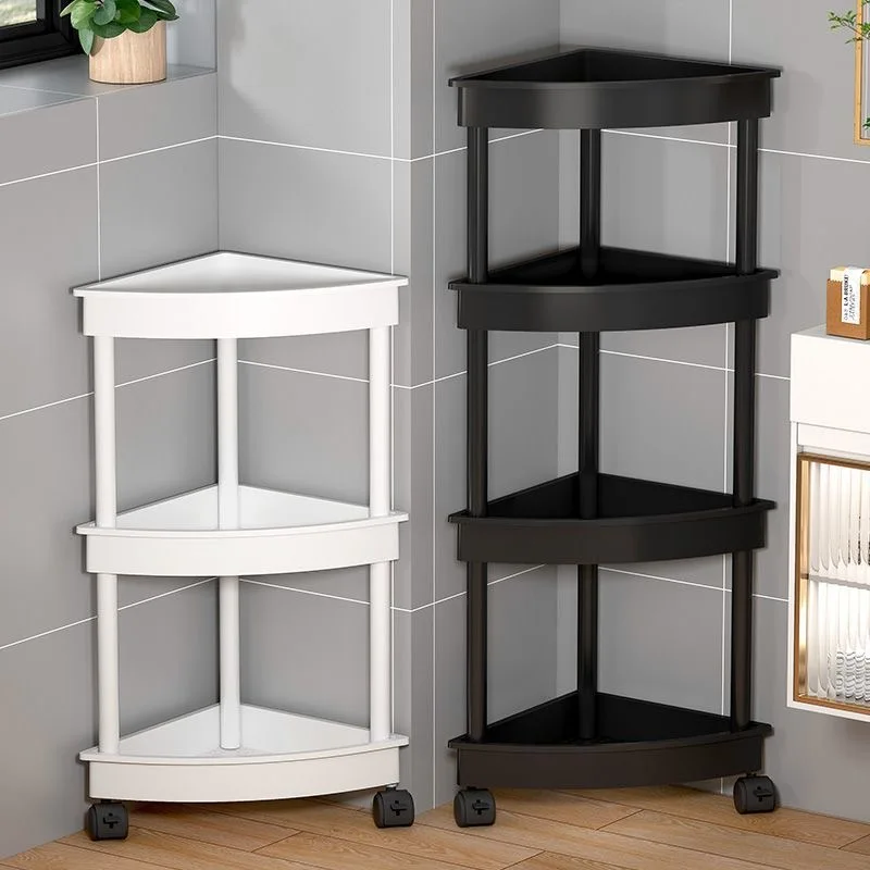 Hot Bathroom Storage Rack Triangle shelf Floor Toilet Restroom Bathroom Tripod Mezzanine Multi-Tier Kitchen Corner Organizer 3